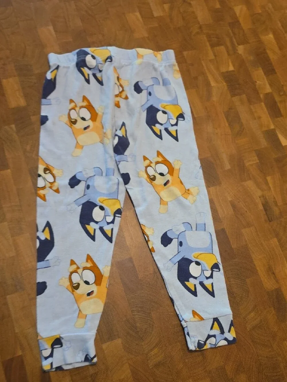 10/$10 Source Unknown Light Blue Kids Pajama Bottoms with Cartoon Dog Print